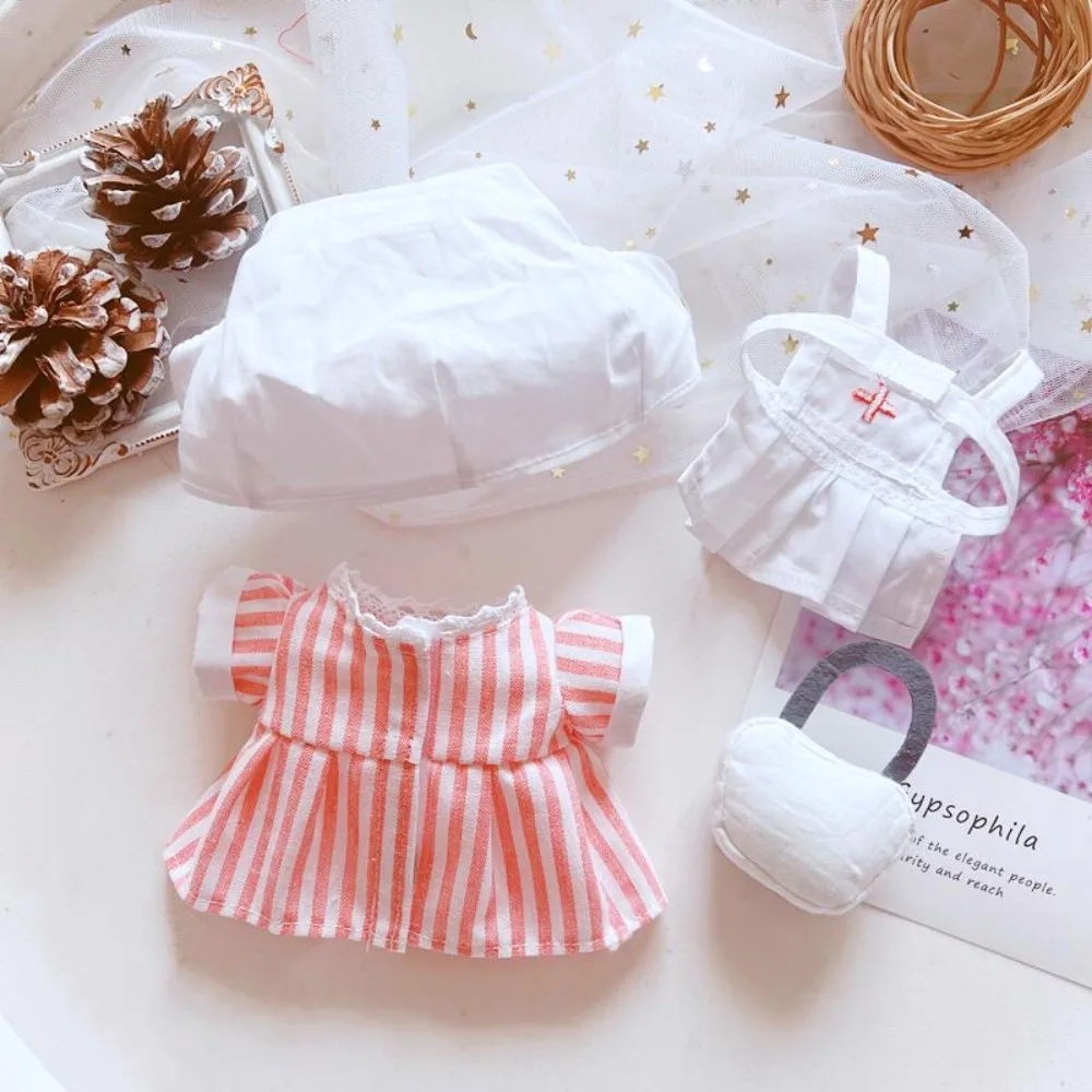 Kleding Verpleegster Jurk Set 20CM Katoenen Kleding Vervanging Outfit Gevuld Pak Mini Prinses Schoenen Speelgoed Kleding Kindercadeau