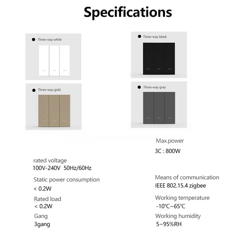مفتاح ذكي من Tuya Zigbee ، زر ضغط على الحائط ، مفاتيح إضاءة ، جهاز تحكم عن بعد للحياة ، 3-Gang ،