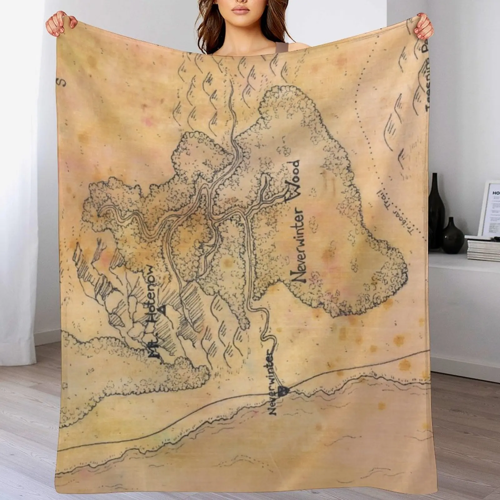 

Fantasy Map Lost Mines of Phandelver D&D Throw Blanket christmas decoration Luxury Designer Loose Beach Blankets