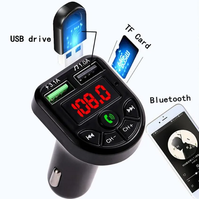 Car-styling Car Bluetooth Transmitter USB Charger For Renault clio megane 2 3 duster renault Scenic Sandero Captur Twingo Modus