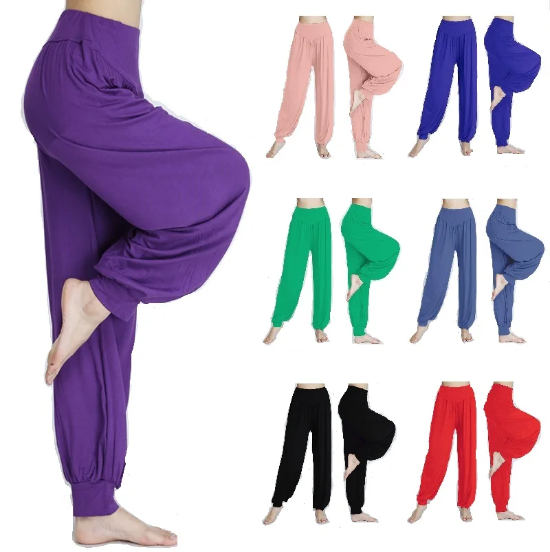 Women Yoga Pants Plus Size Sports Pants Yoga Leggings Colorful Bloomers TaiChi Pants Modal Women Trousers Belly dance pant