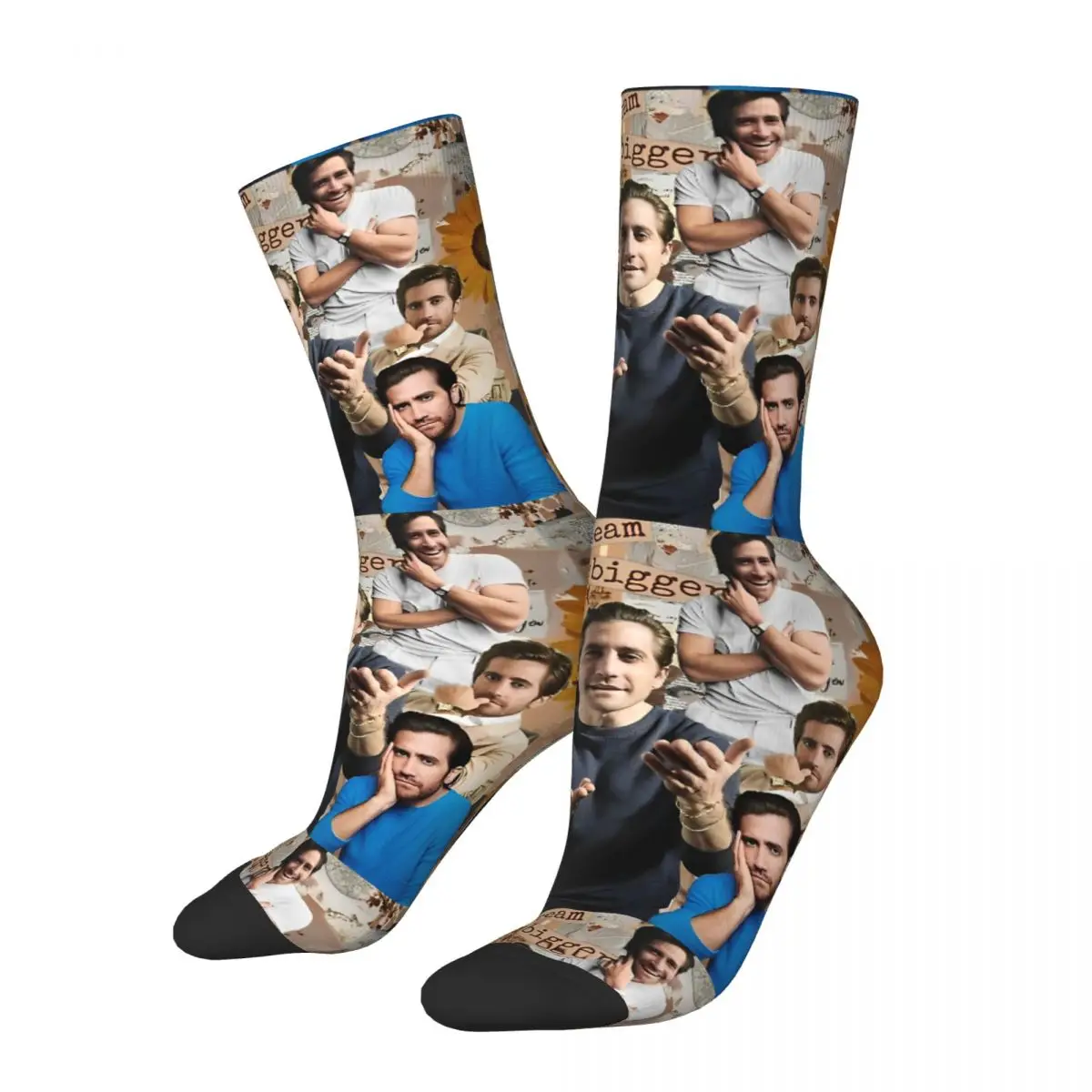 Jake Gyllenhaal Stockings photo Printed Casual Socks Autumn Anti Bacterial Socks Men Skateboard Breathable Socks