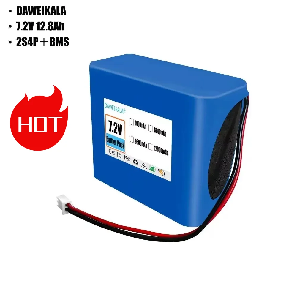 

8.4V 12800mAh Li-ion Battery Pack (2S2P/2S3P/2S5P) – Rechargeable for Bike Lights & Headlamps | 18650 Cells