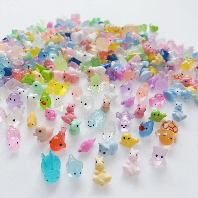 

5-60 шт. мини-смола животных сплошной цвет/ночник случайный отправить аксессуары для украшения дома модели животных вечерние праздничные подарки