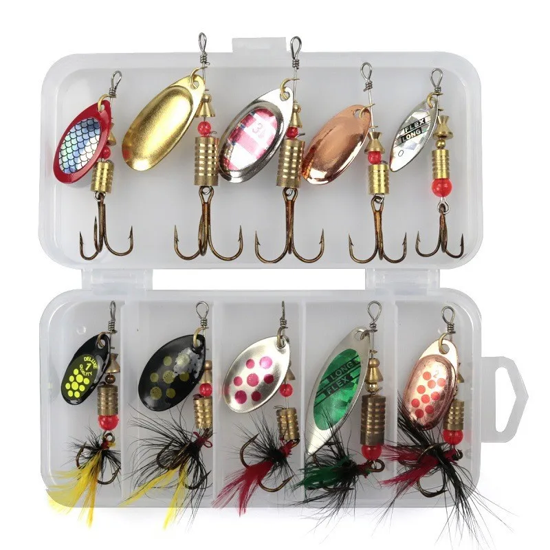 

In Stock 3g to 7g Metal Spinner Blade Lure Set Pre Rigged Hook Trout Bass Panfish Freshwater Fishing Tackle