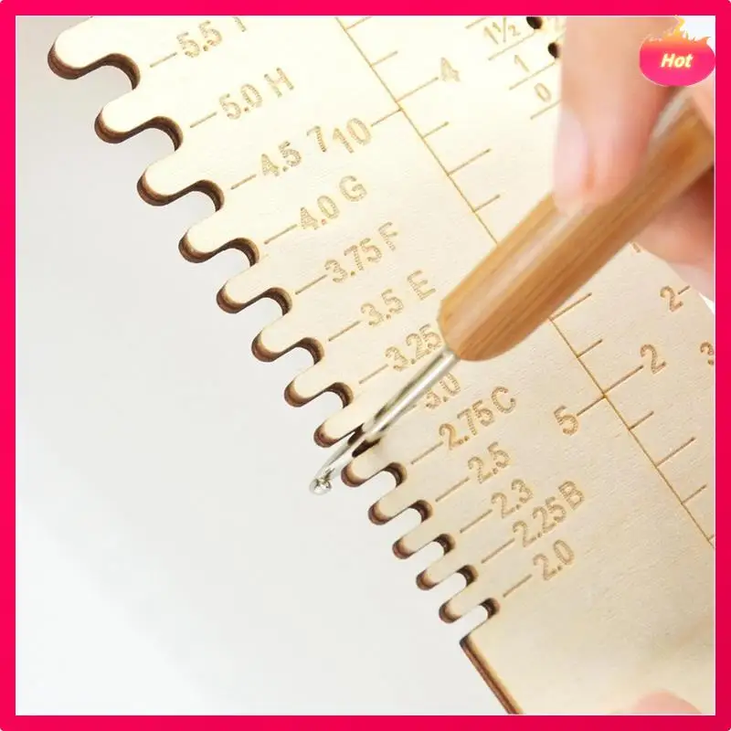 

ABYP Sock Knitting Ruler Wooden Knitting Needle Size Gauge Measuring Tool Sock Accurate Ruler Knit Blocker For DIY