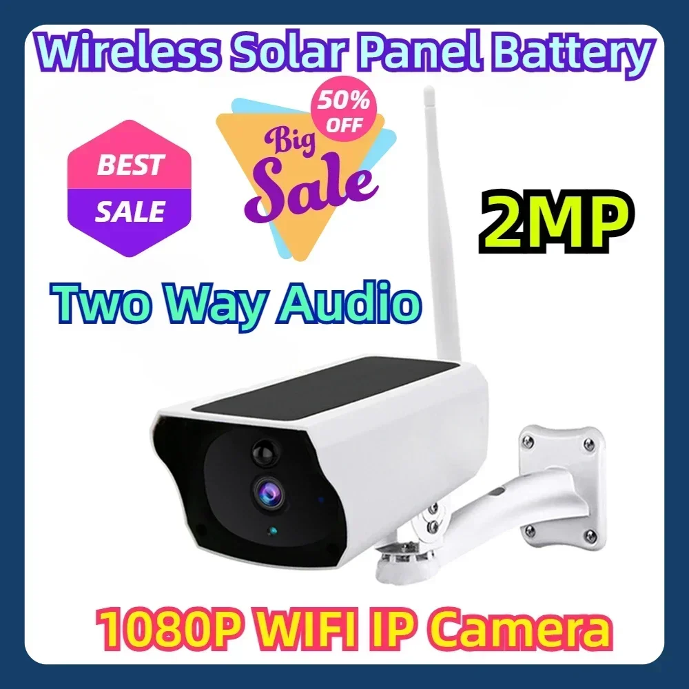 

2MP PIR Two Way Audio Waterproof Surveillance Camera 1080P IP Camera WIFI Wireless Solar Panel Battery Security Camera