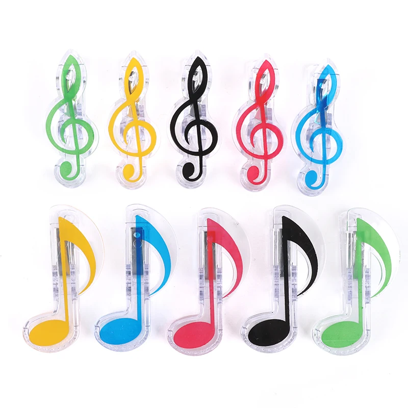 5Pcs Book Paper Sheet Clips Mini Music Folder Clips Decor Musical Notation Clips