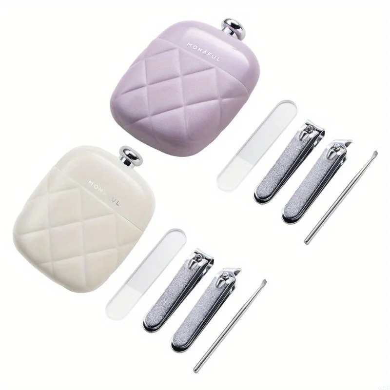 Portable French Theme Care Set Includes Clippers Scissors File And Ear Spoon For Daily Grooming French Style Nail Clipper Set