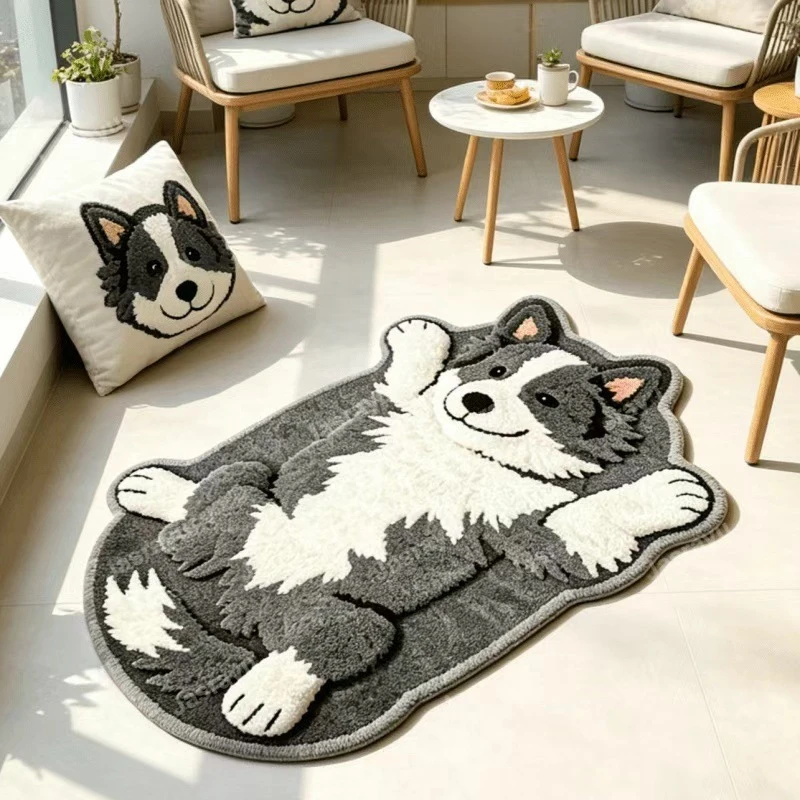 VIKAMA Cute 3D Stereoscopic Cat Rug Soft and Slip-resistant Bedroom Floor Mat Entrance Hall Bathroom Floor Mat Home Decoration
