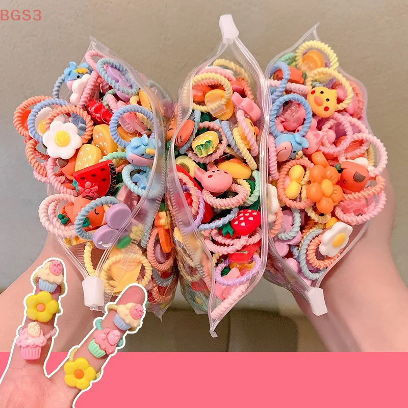 20 Pcs Cute Rubber Bands For Children Does Not Hurt The Hair Elastic Good Girl Head Rope Small Tie Hair Chirp Headdress