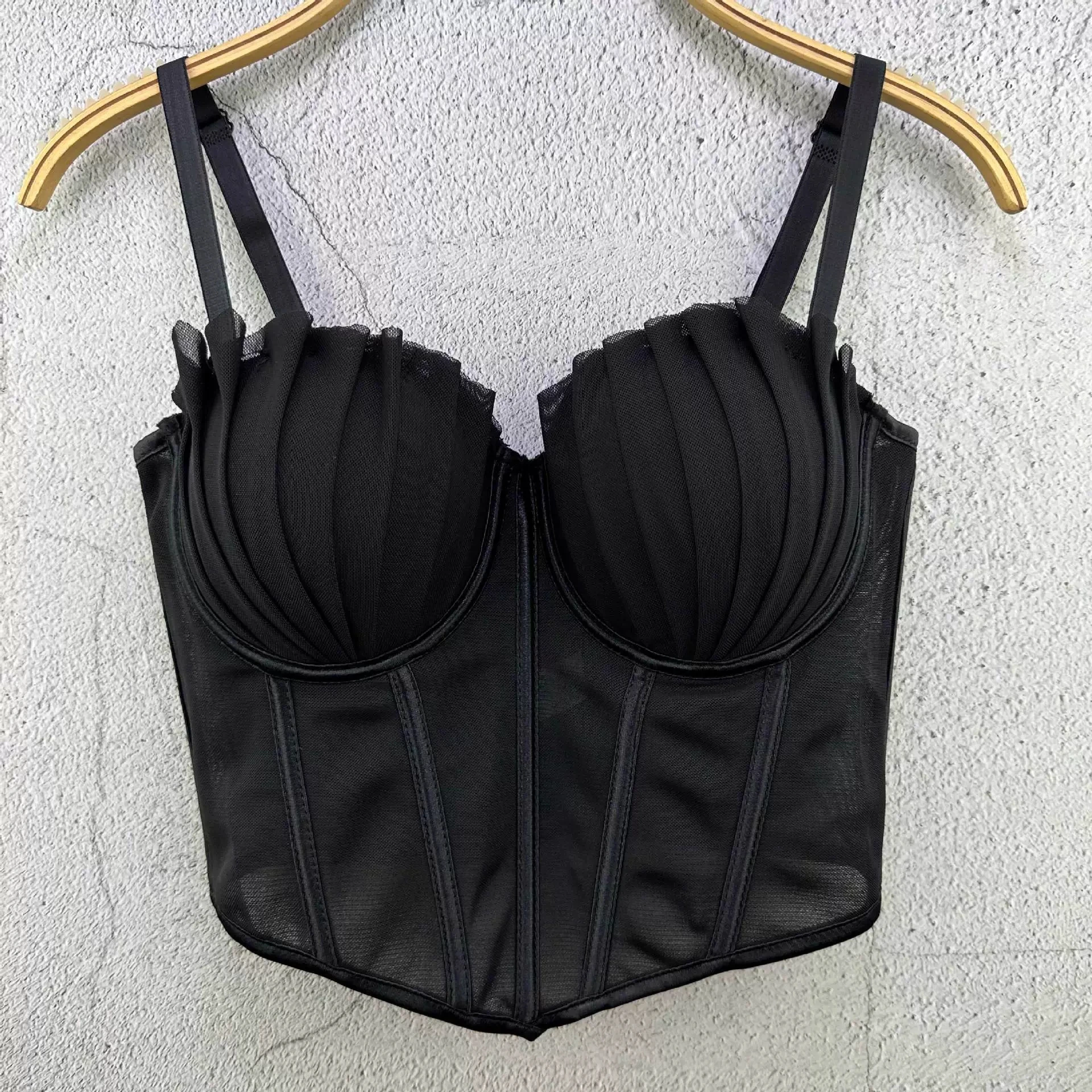 Europeu e americano novo estilo malha plissada sexy camisola de espinha de peixe para mulheres usarem como camada base-GZNY005