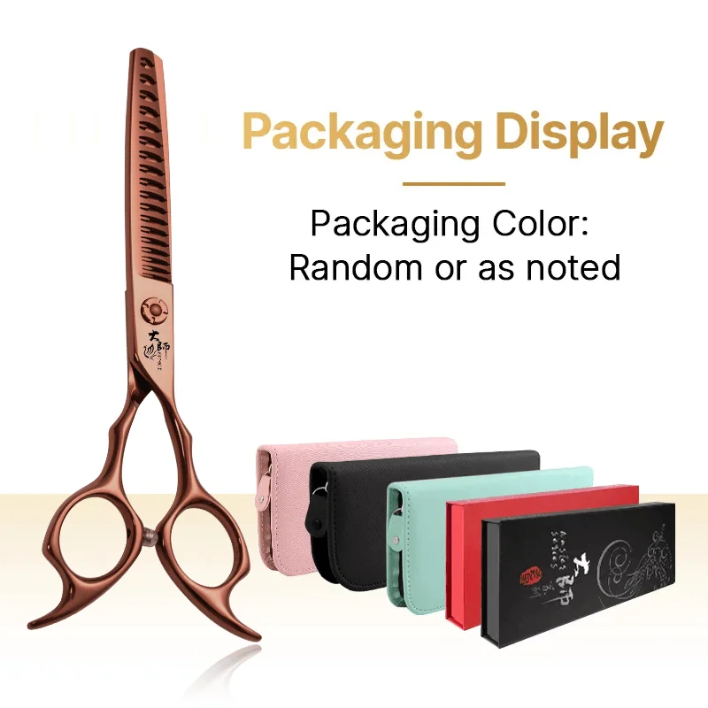 Fenice 6.5/6.75/7/7.5 Inch JP440C Terracotta Pet Dogs Grooming Scissors Kit Straight Curved Thinner Chunker Shears for Dogs Cats