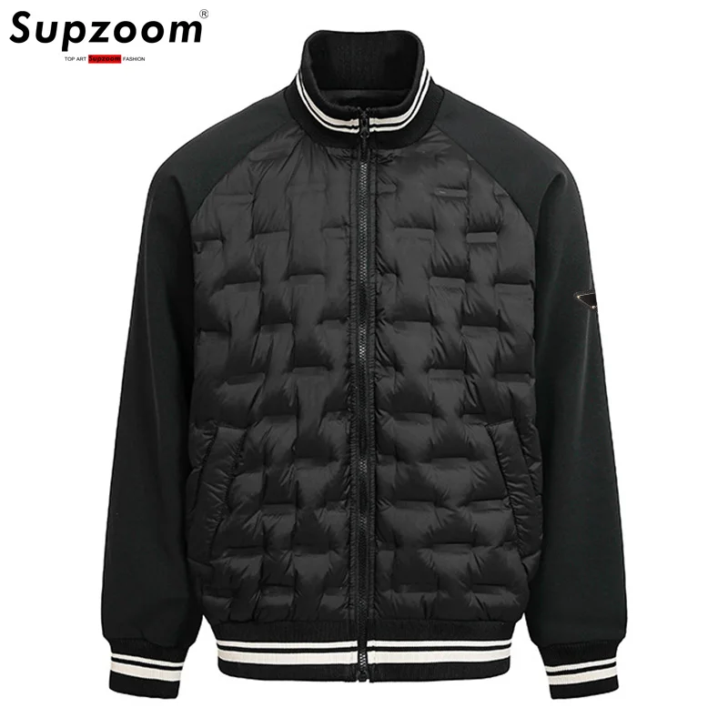 Supzoom 2025 New Arrival Top Fashion Splice Thickened Winter Triangle Marker Warm Casual Winter Down Jackets Men