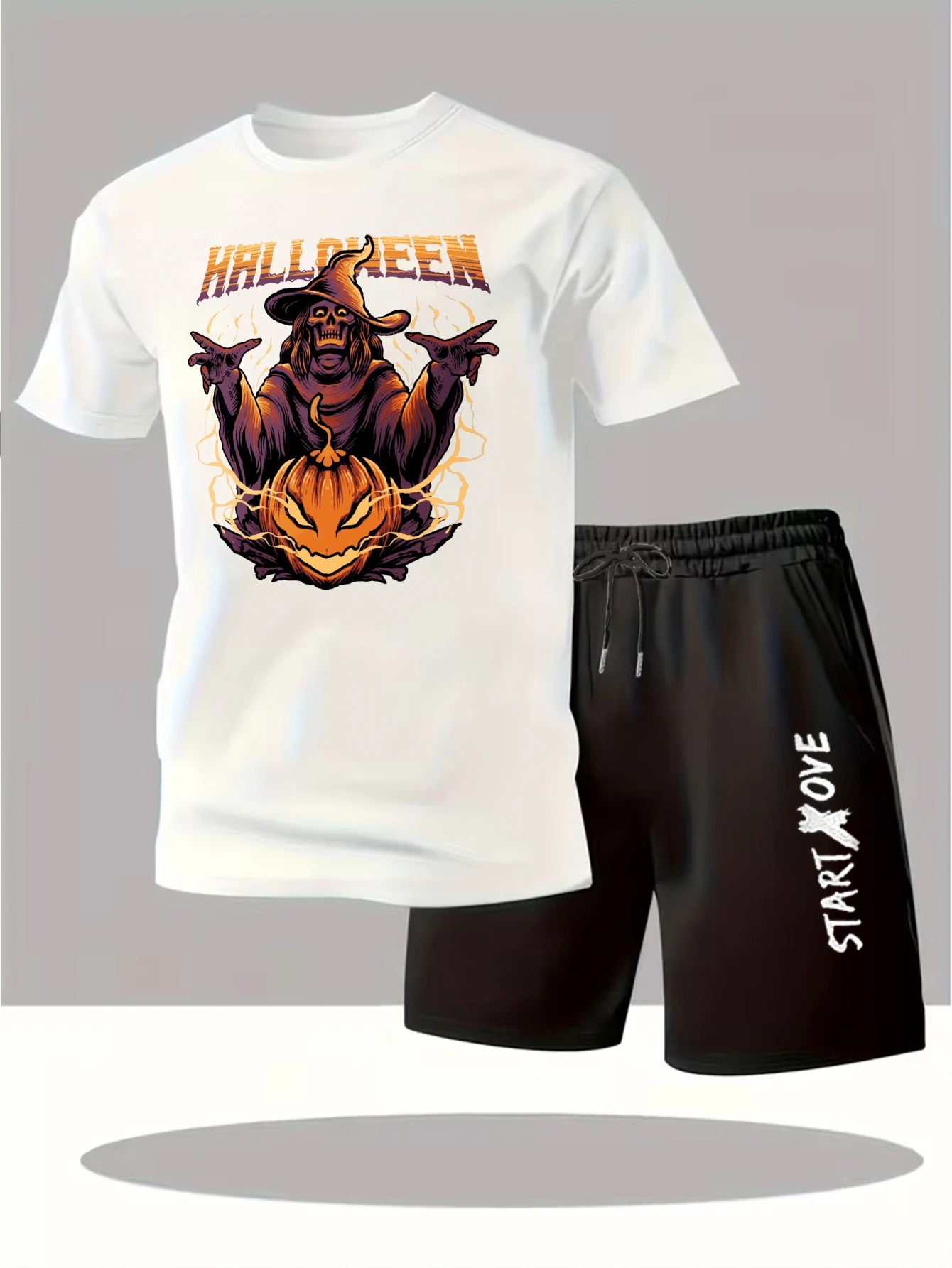 

Мужские комплекты 2025: Новинка! Модные спортивные костюмы Y2K, комплект из толстовки с принтом и шорт, графический спортивный костюм с коротким рукавом для мужчин