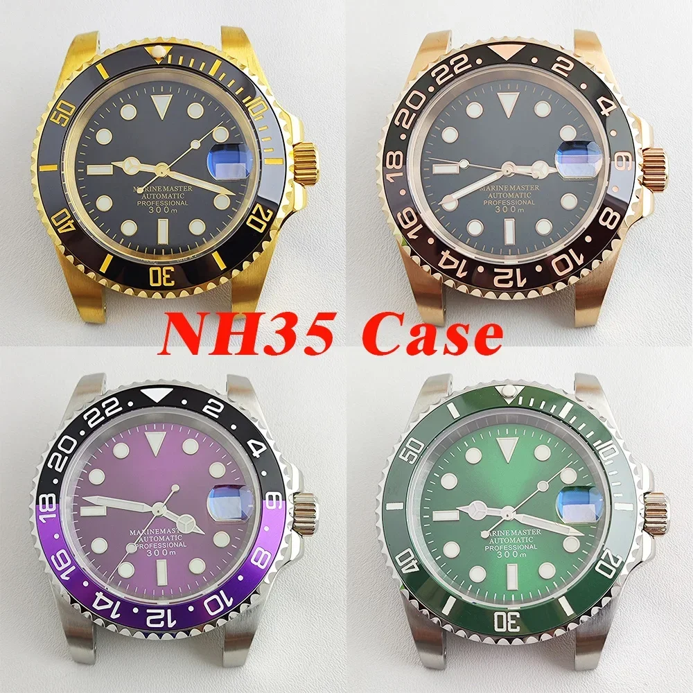 

40mm NH35 Case Men's Watch Stainless Steel Sapphire Glass Watch MOD Parts Replacements for SUB GMT NH35 NH36 Movement