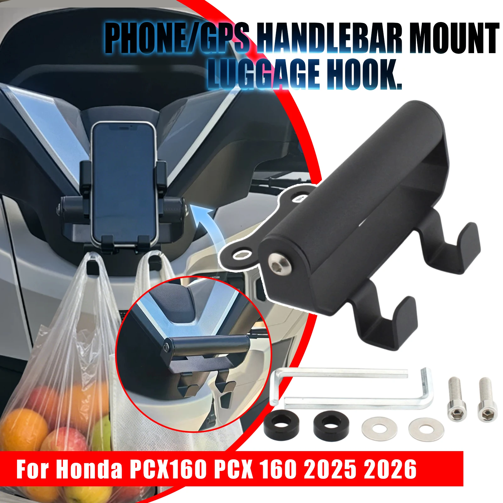 Motorcycle For Honda PCX160 PCX125 PCX 160 125 2025-N avigation Bracket GPS Mount Device Carrier  Helmet Holder Luggage Bag Hook