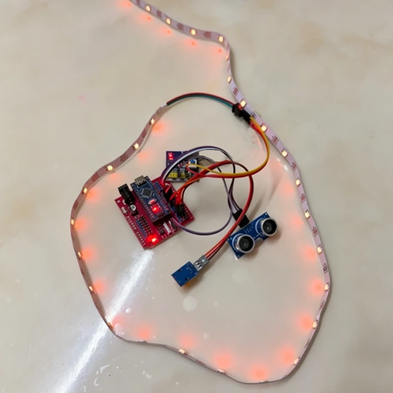 1Set Smart Ultrasonic Induction Ambient Lamp Models Distance Sensing Light Module Multi-Color Multi-Light Modes DIY Ornament