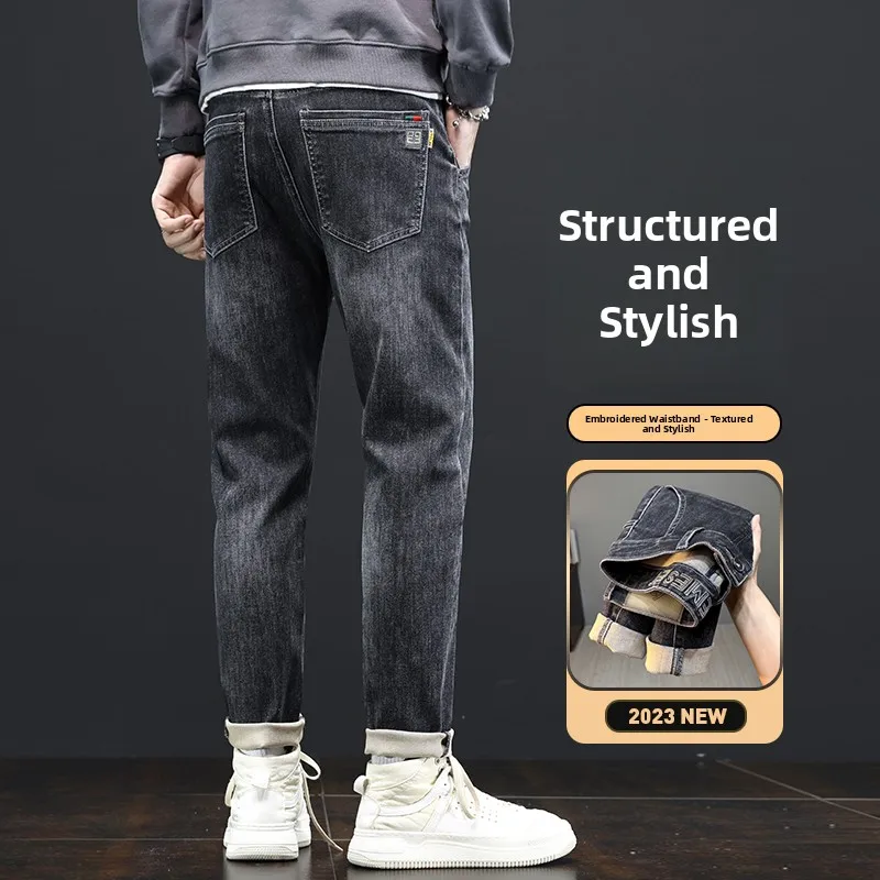 

Мужские джинсы Bla Slim Fit прямого кроя, повседневные, осенне-зимние, универсальные, длинные брюки, прямые, повседневные джинсы-трубы