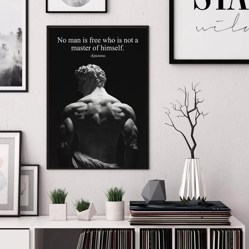 النحت القديم يقتبس المشارك الرواقية الحكمة قماش اللوحة يطبع مكتب غرفة المعيشة المنزلي جدار الفن الديكور يقتبس #1