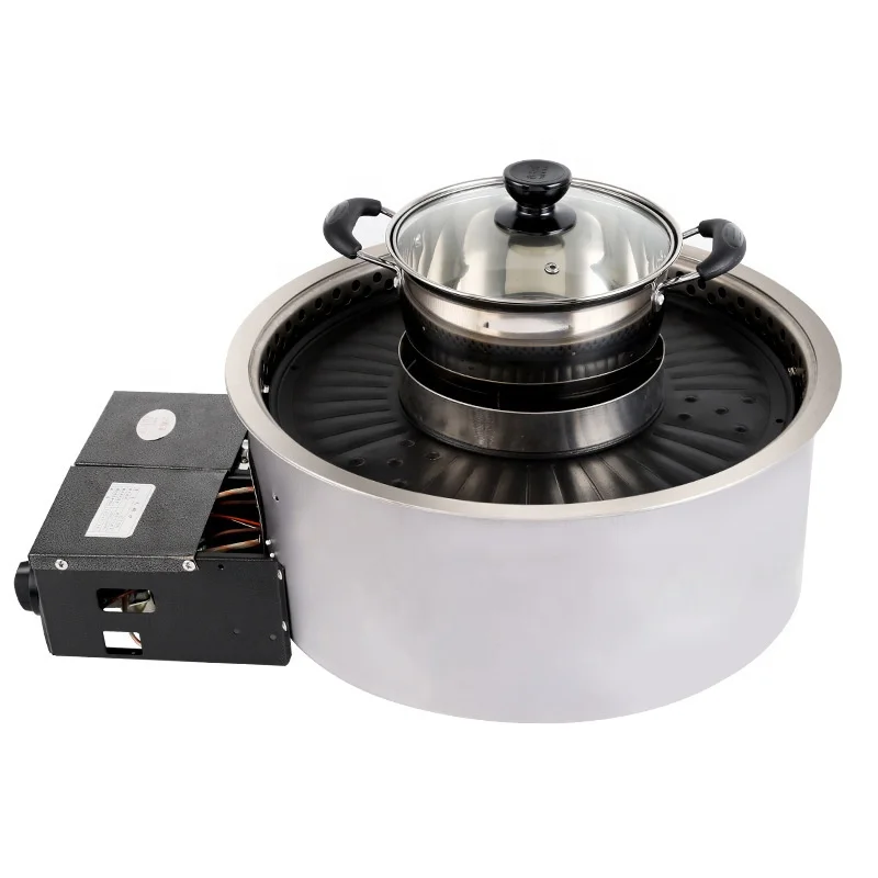 

Hot Sale 2-in-1 Korean Electric Steamboat Hot Pot and LPG/LNG Gas Grill Restaurant Tables for Buffet Smokeless BBQ Grills