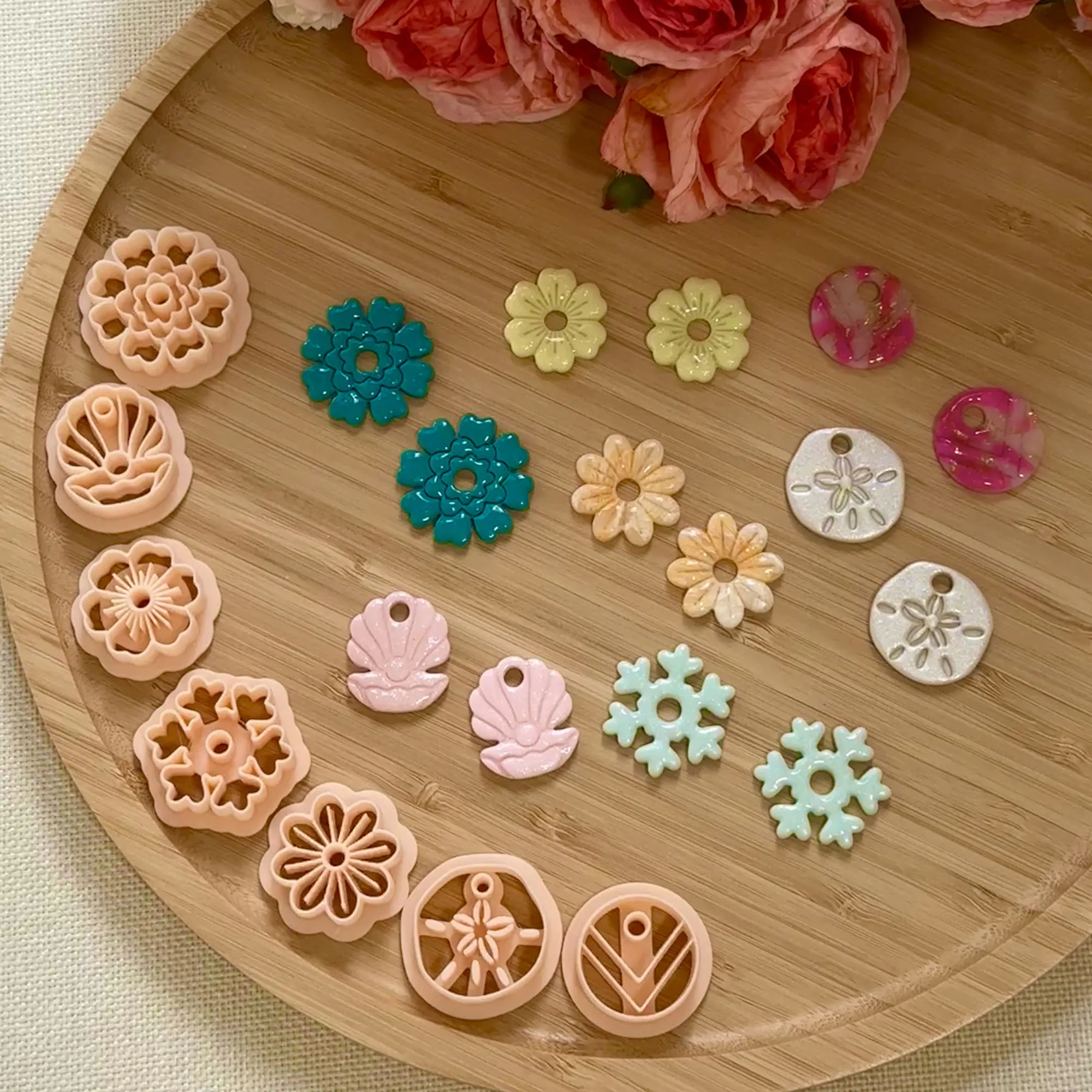 7Pcs/Set Simple Style Flower/snowflake/shell/starfish Shapes Polymer Clay Cutters For DIY pendant Earrings&Necklaces - view 3