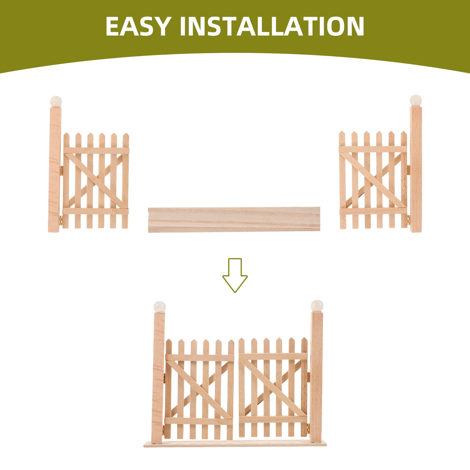 Drzwi z litego drewna w skali 1:12, dwuskrzydłowe, do domku dla lalek, scena ogrodowa, miniaturowe drzwi do domku dla lalek, zestaw akcesoriów DIY