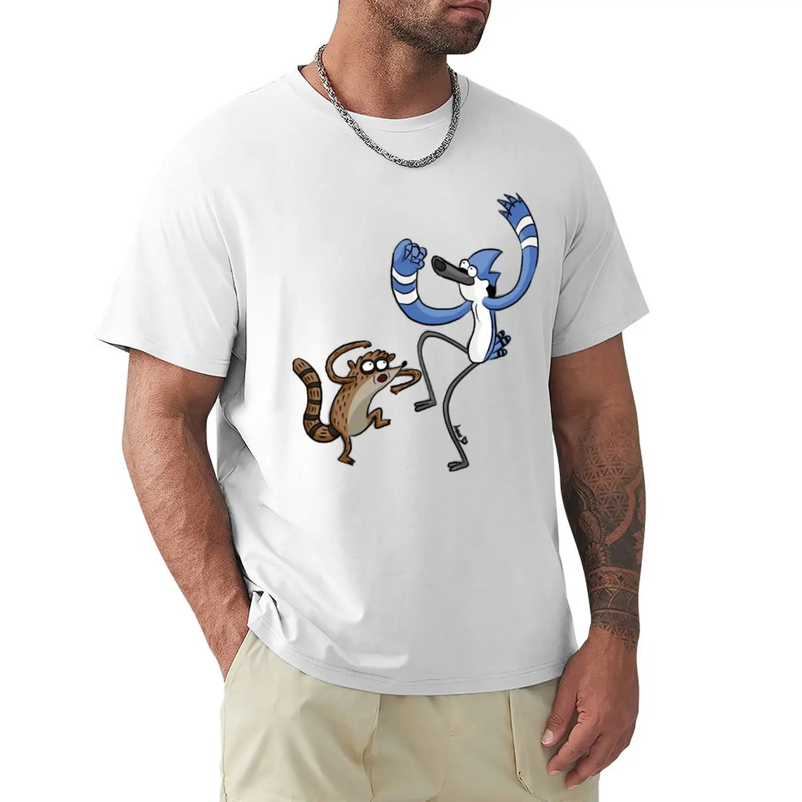 Rigby And Mordecai T-Shirt Oversized t-shirt graphic t shirts T-shirt short funny t shirts mens t shirts