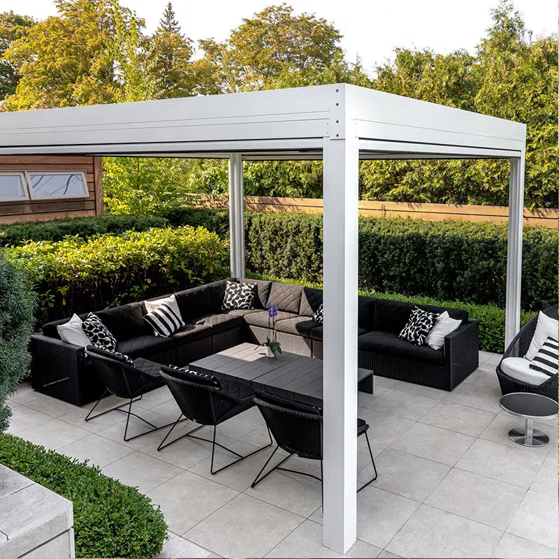 Manual Bioclimatic Aluminum  Pergola 3x3m/10x10ft Manual flip louvered roof garden gazebo canopy carport rian proof