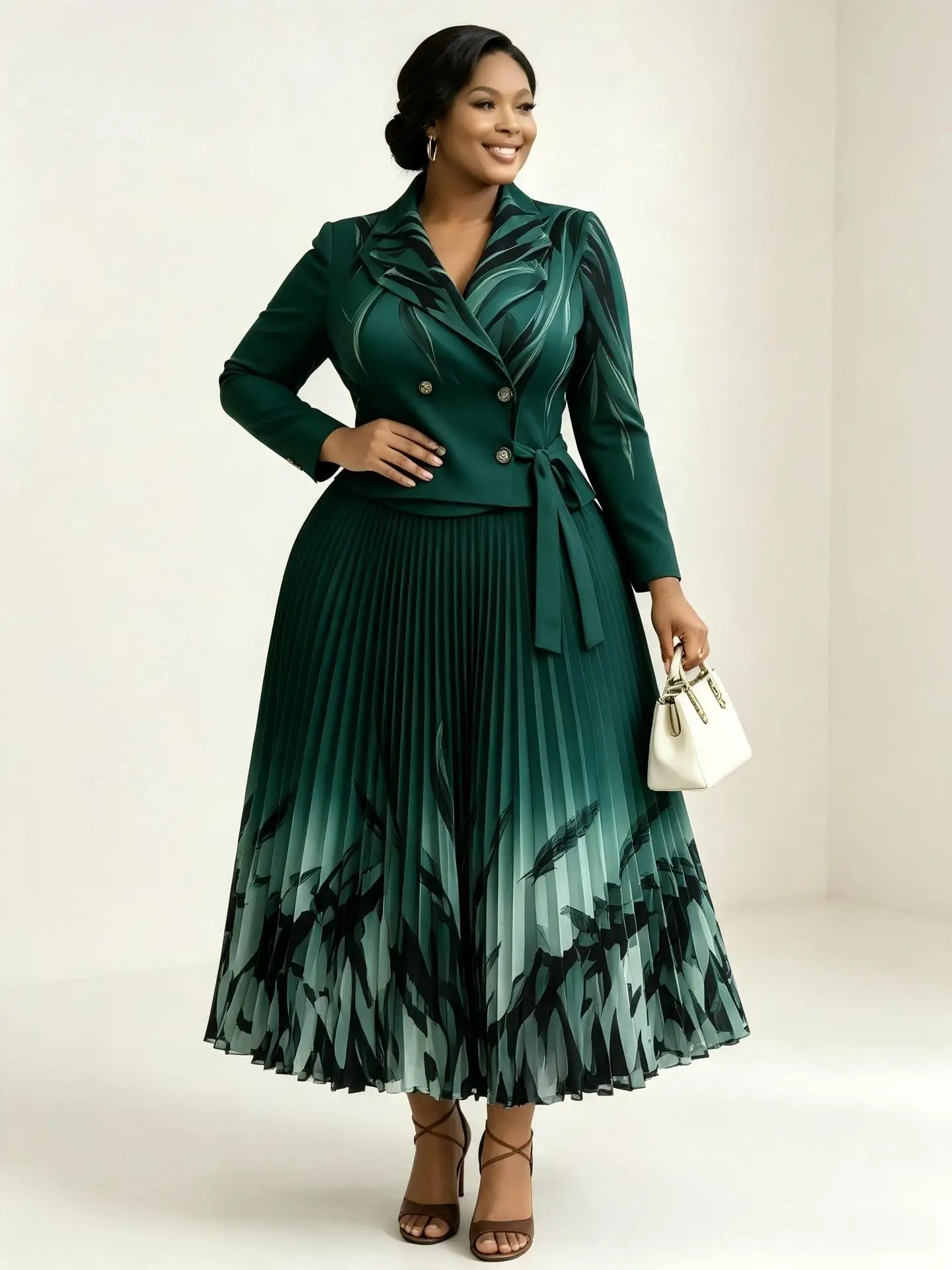 Miyake Slim Fit Fashion Design Dress Pleated Print Loose Autumn New Three-dimensional Lace-up Dress Women's Clothing