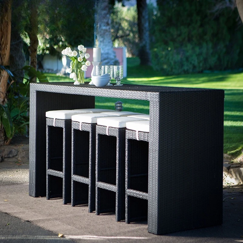 

Modern outdoor courtyard villa rattan back chair outdoor bar restaurant