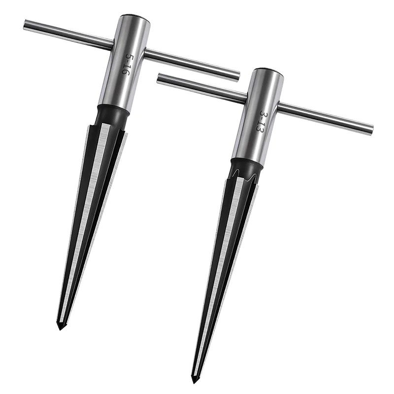 Handle Tapered Reamer 3-13mm 5-16mm Straight Flute T Handle Tapered Reamer for Guitar Endpin Reamer Wood Plastic Carbon Steel