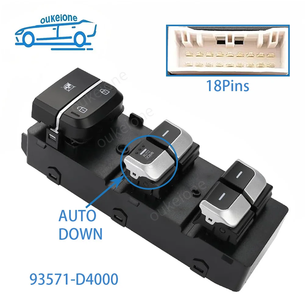 

For Kia Optima 2016 2017-2020 Electric Power Master Window Switch Lifter Control Button Front Left Side 93571-D4000 93571D4000