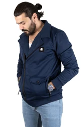 DeepSEA Double Breasted Collar Zipper Front Armalı Pockets Men 'S Coat 2300536