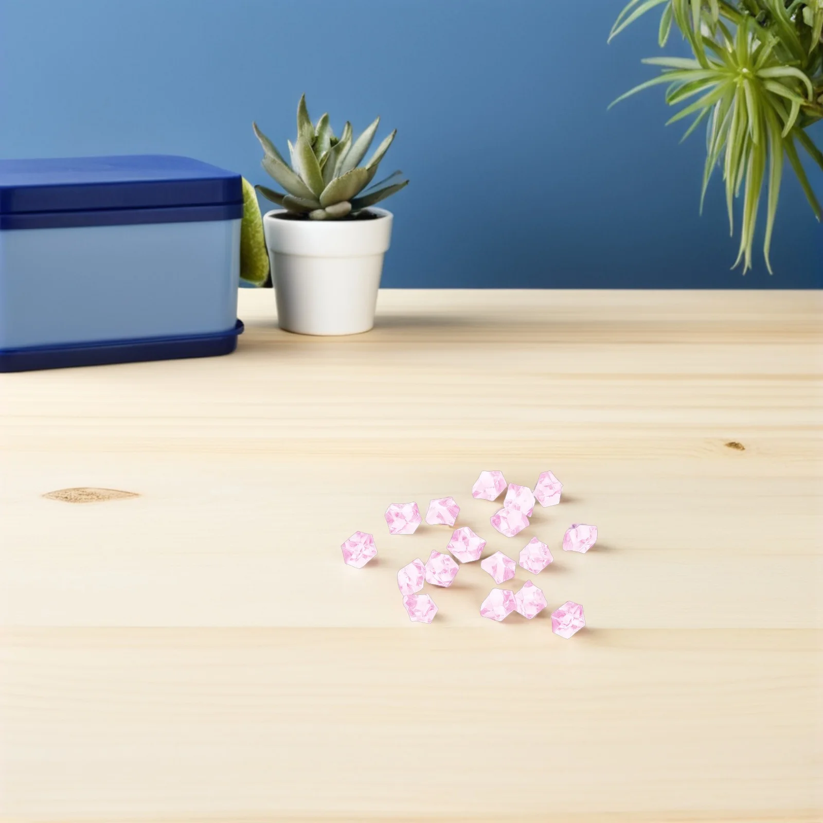 

300Pcs Fake Crushed Ice Pink 11x14mm Acrylic Ice Crystals for Vase Fillers Table Scatter Decorations Wedding Home Party Ambiance