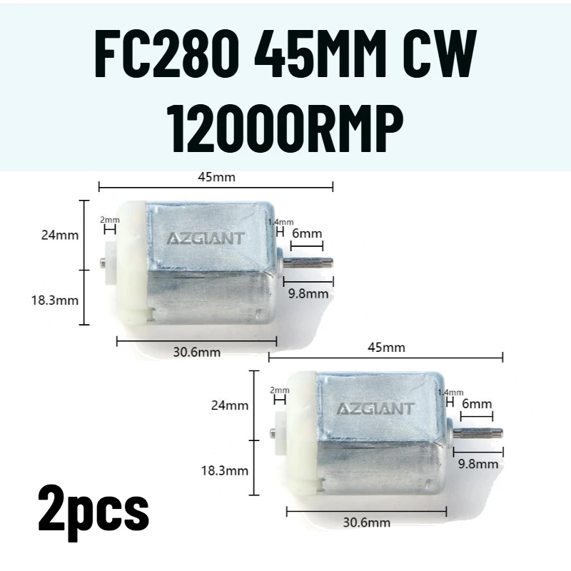

2 шт. DC FC280, моторы с рифленым валом 5 мм, для ремонта и самостоятельной сборки, привод дверного замка, мотор багажника, 12В, для игрушек, хобби, умных автомобилей