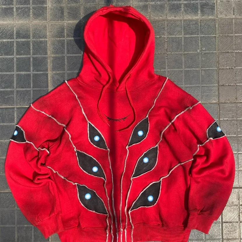 

2025 hip-hop streetwear Gothic casual printed pattern men's fashion hoodie Harajuku women's punk creative retro niche Y2K hoodie