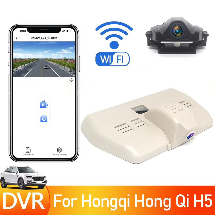 

Plug and Play Car DVR Wifi Camera UHD 2160P 4K Dash Cam Video Recorder Original For Hongqi Hong Qi H5 2018 2019 2020 2021 2022