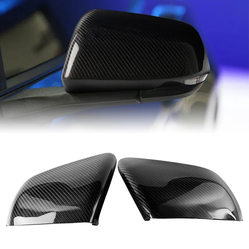 Carbon Fiber Car Side Mirrors Cover Cap For Ford Mustang W/ Mirror LED Signal 2015 2016 2017 2018 2019 2020 US version Only