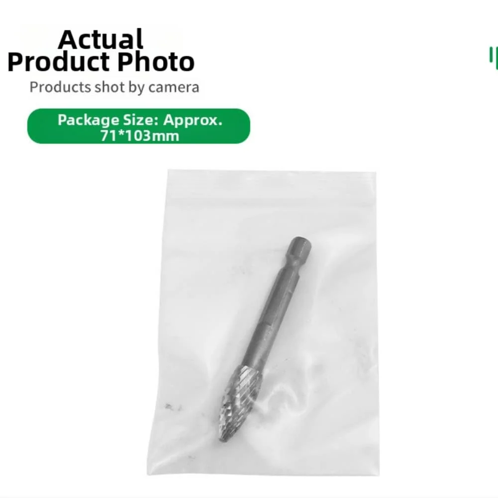 Alloy Steel Rotary Burr Set for Metal Wood Plastic Includes Conical Cylindrical and Oval Files with Quick Change Hex Shank