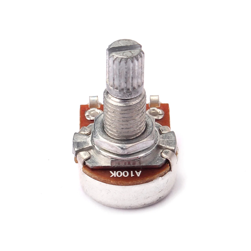 

Guitar Amp Potentiometer A100k Ohm Audio Taper Mini Control Pot with Coarse Knurling for Volume Tone Projects A100k Solder Lugs