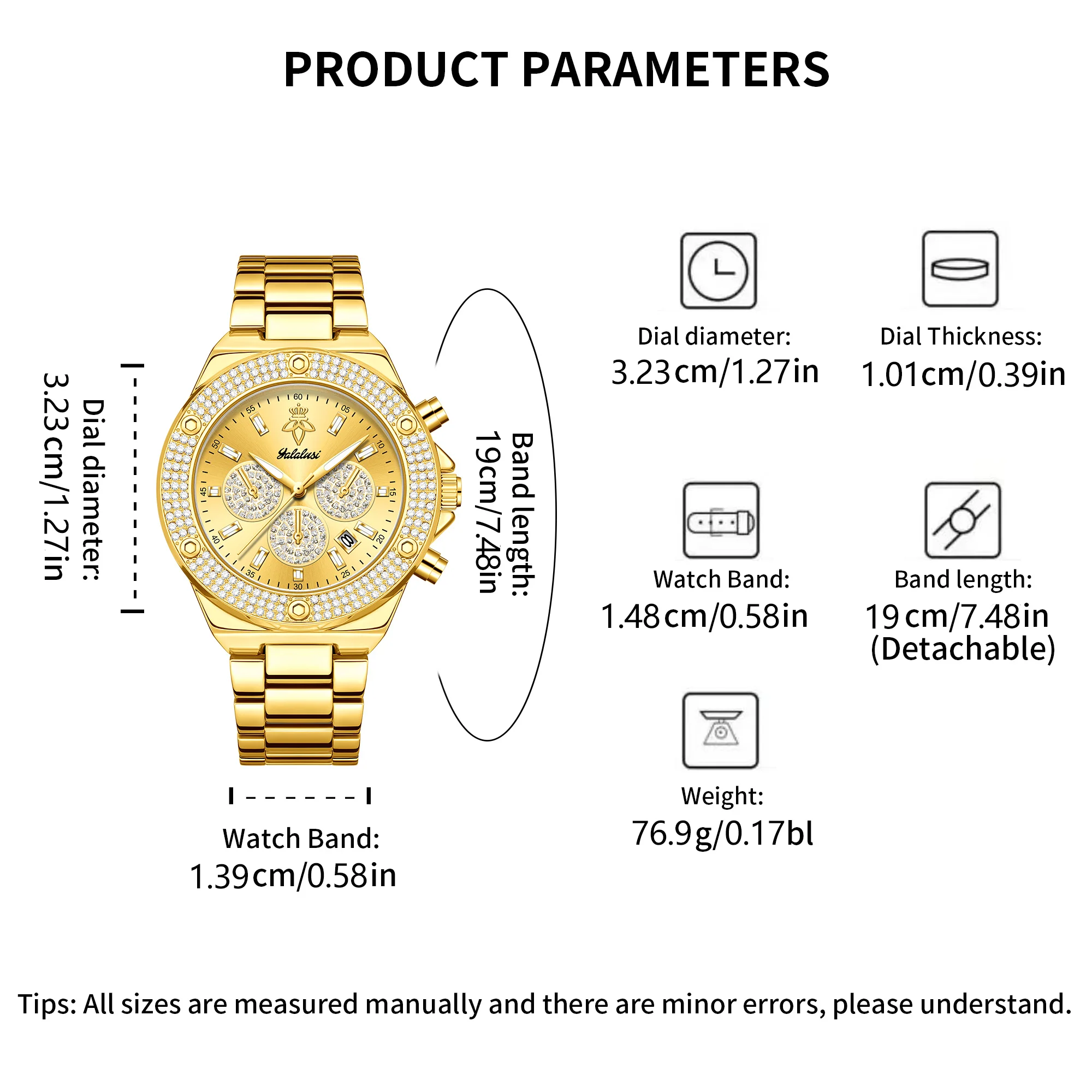 YaLaLuSi Luksusowy Srebrny Zeg – Luxury Watch Gold And Black recenzja i cena