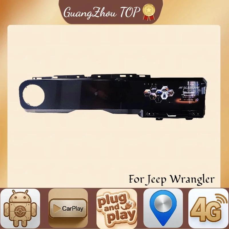 

Android Auto для Jeep Wrangler 2018-2022 ЖК-панель приборов с двойным экраном Android мультимедийный видеоплеер Carplay GPS-навигация