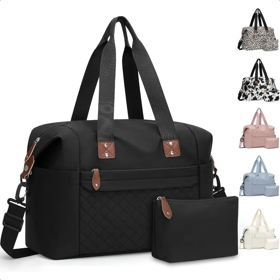 

Travel Duffle Bag Waterproof Weekender Overnight Hospital Bags for Women Men with Toiletry Bag Lightweight Carry on Personal It