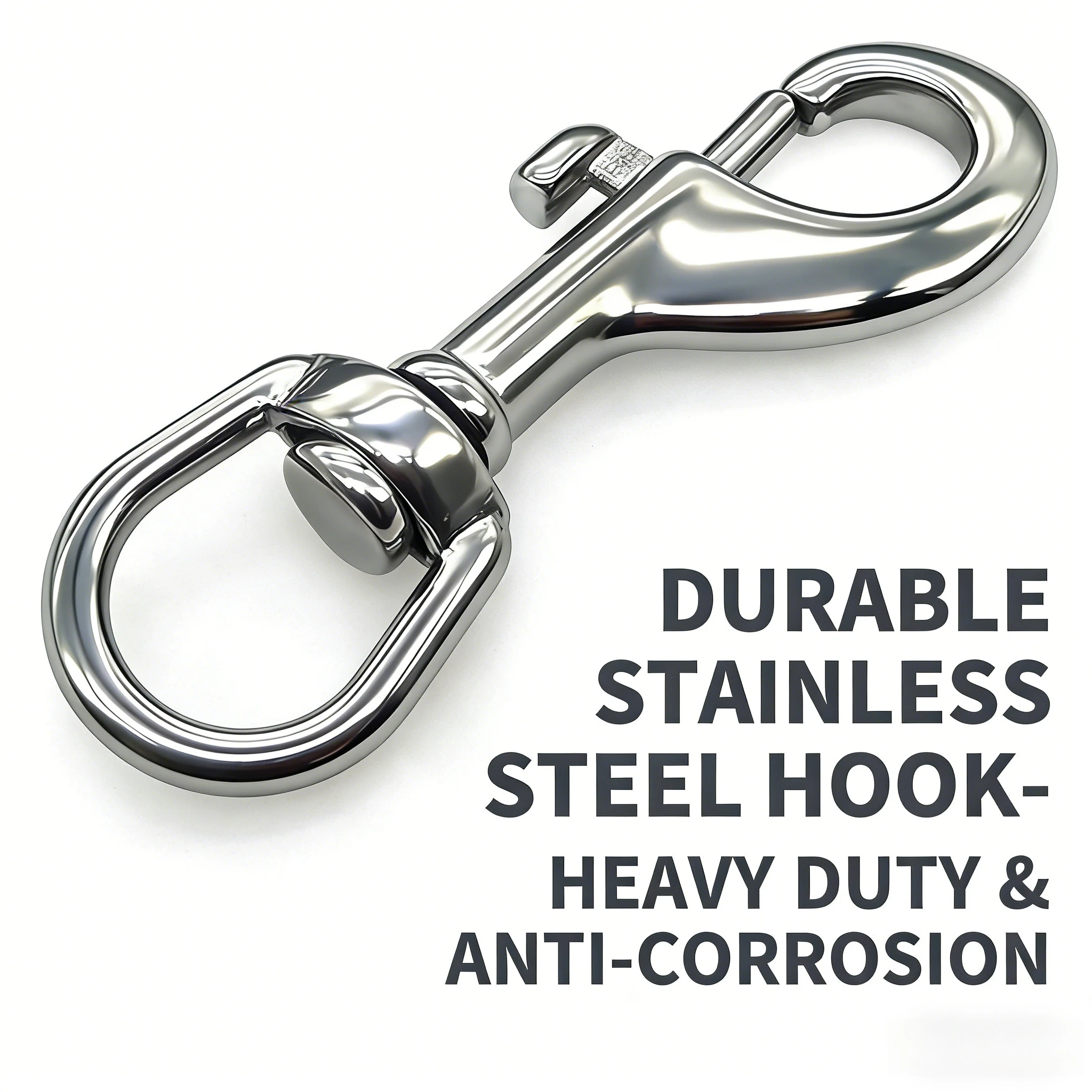 

Meetee 304 Stainless Steel Hook Buckles Dog Leash Strap Single Ended Swivel Snap Clasp Keychain Flag Pole Rope Carabiner Clasp