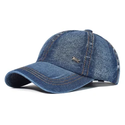 Cztery pory roku Vintage sprana bawełniana czapka z daszkiem mężczyźni kobiety Denim tata kapelusz regulowany styl Trucker niski profil