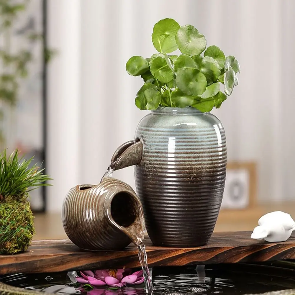 Top Opening Circulating Water Clay Pot Flower Pots Lightweight Open Ceramic Tank Decorative Easy To Clean