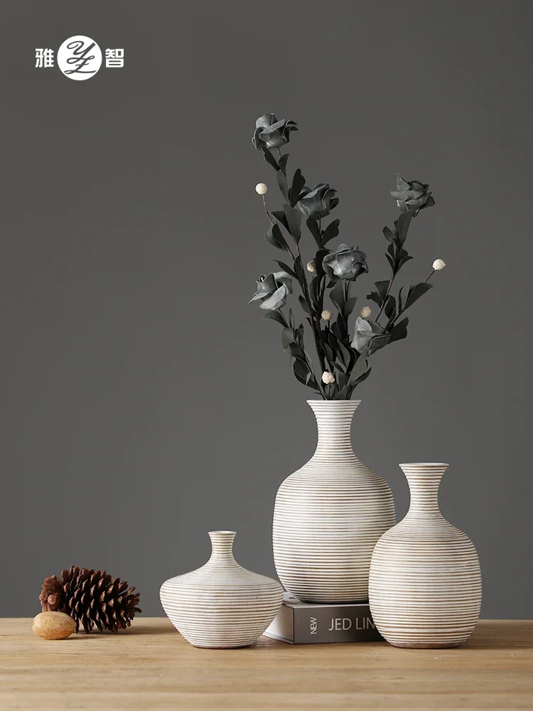 

Small Vase Decoration High-Grade Living Room Flower Arrangement Dining Table Resin Soft Home Decoration