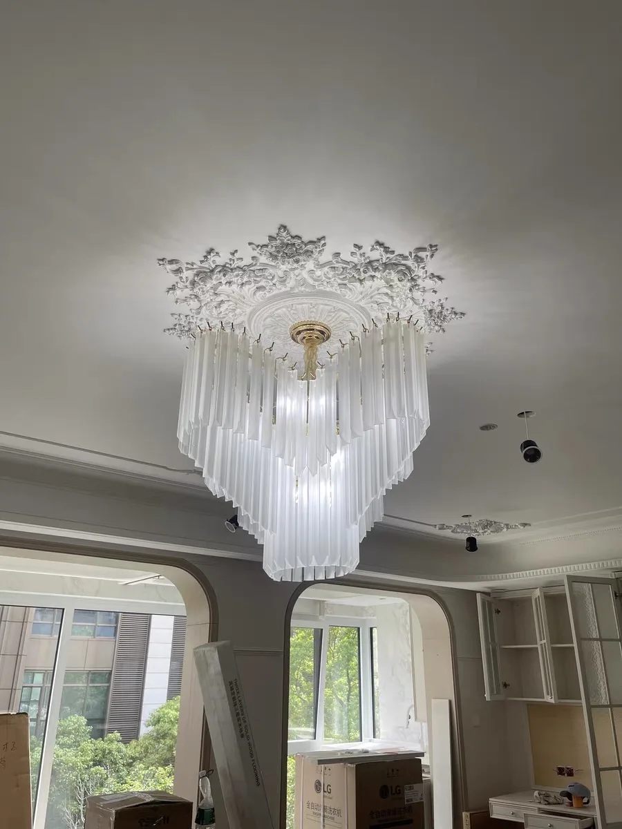 White Flying Wings Pendant Lights Ceiling Home Decor Led Glass Chandelier Lustres Living Room Hall Vintage Hanging Lamp European