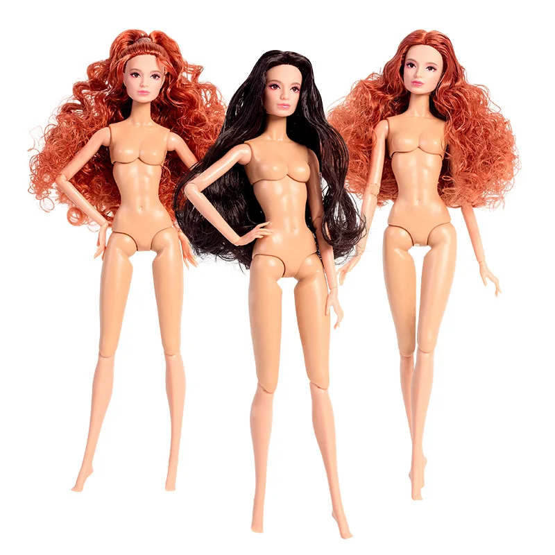 1/6 Pelle normale Supermodel Doll 32cm Capelli castani Bambola nuda 12 articolazioni Corpo mobile + Testa Giocattolo fai da te Ragazza vestire Giocattoli Regalo di compleanno